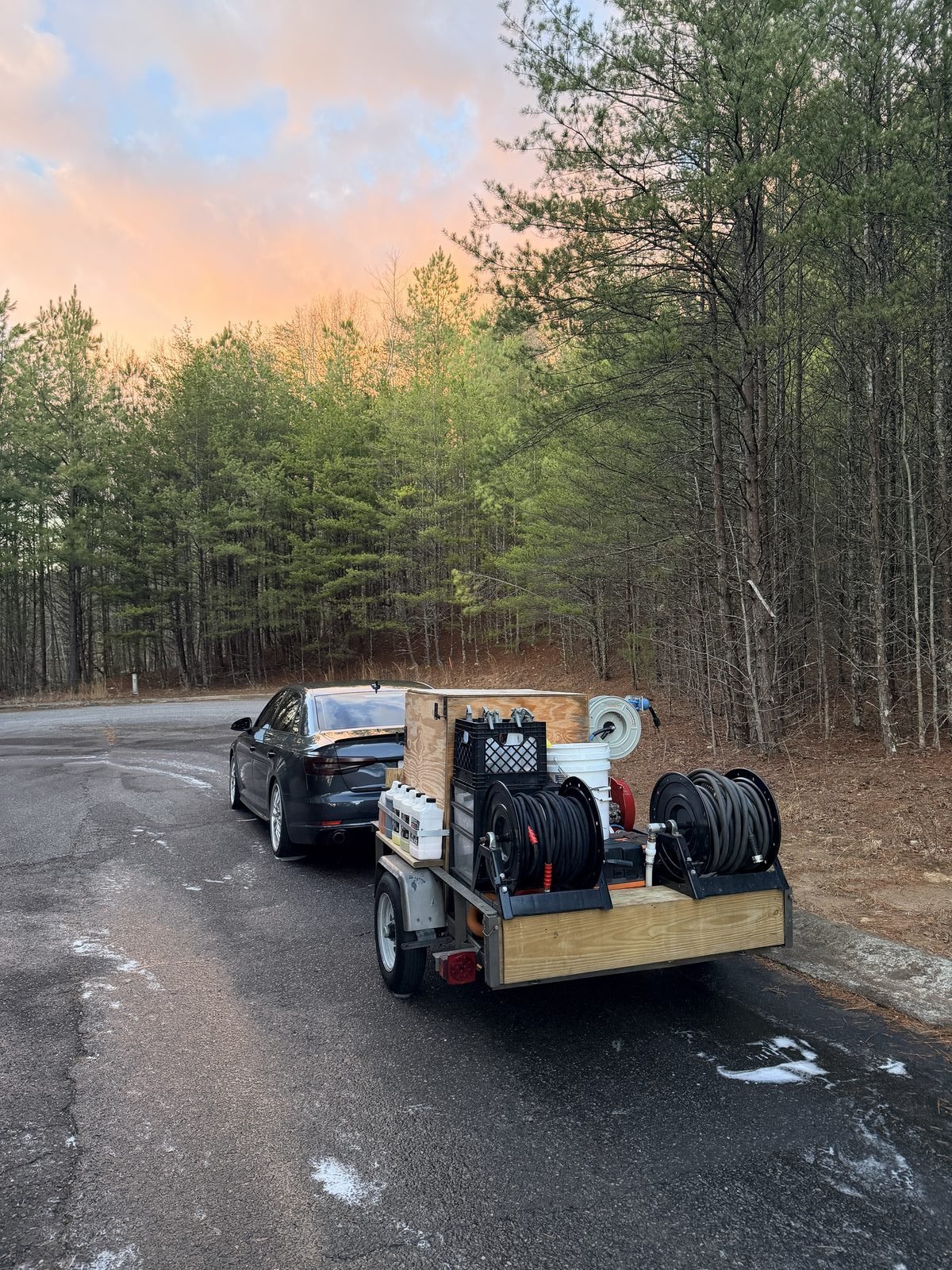 Zane's Detailing mobile setup at customer driveway